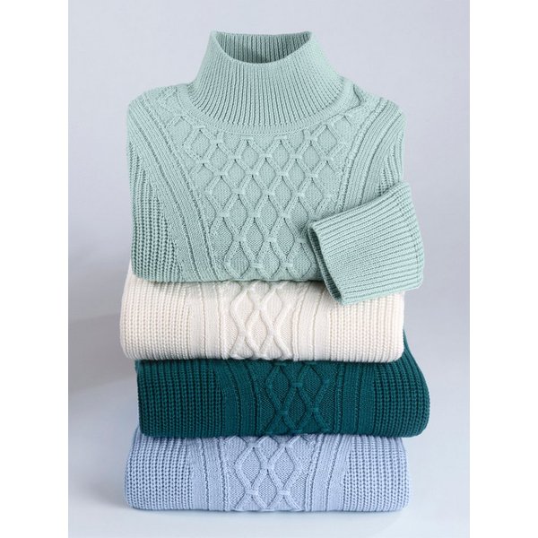 Witt Strickpullover Pullover Langarm Ripp, Zopfmuster