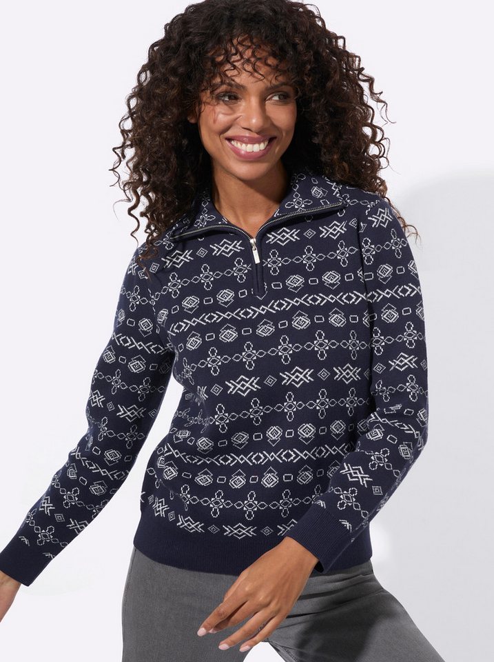 Witt Strickpullover Troyer Langarm Jacquard – Bild 3 von 5