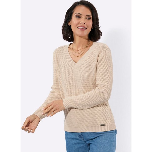 Witt Strickpullover V-Pullover Langarm