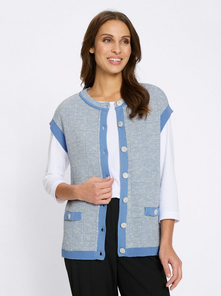 Witt Strickweste Bouclé-Weste Kurzarm Bouclé – Bild 3 von 5