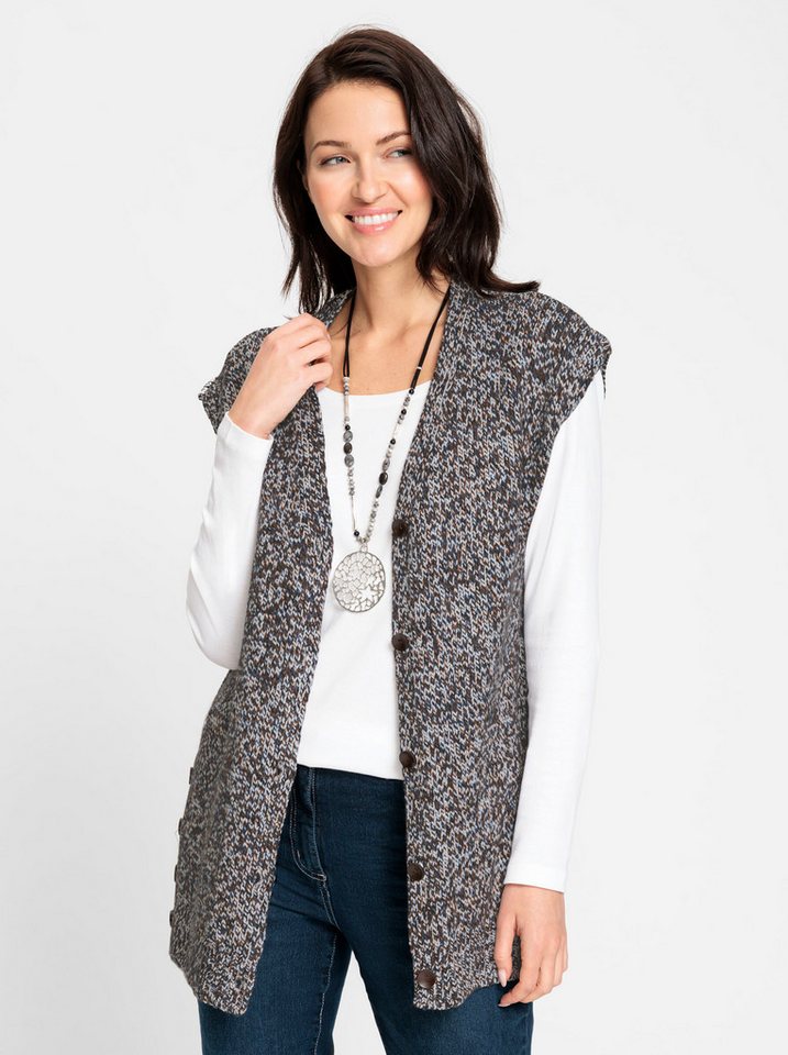 Witt Strickweste Longweste Ärmellos Jersey – Bild 2 von 5