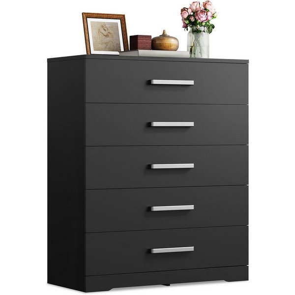 WLIVE Kommode mit 4/5 Schubladen, Moderne Schubladenkommode (Packung, Modernes Sideboard mit 5 Schubladen und 4 Fächern, Breite 75 cm), Vielseitiger Schubladens