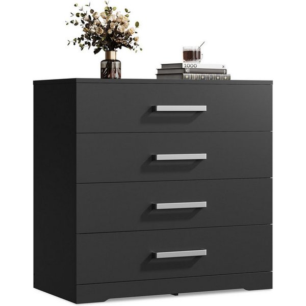 WLIVE Kommode mit 4/5 Schubladen, Moderne Schubladenkommode (Packung, Modernes Sideboard mit 3 Schubladen und 4 Fächern, Breite 75 cm), Vielseitiger Schubladens