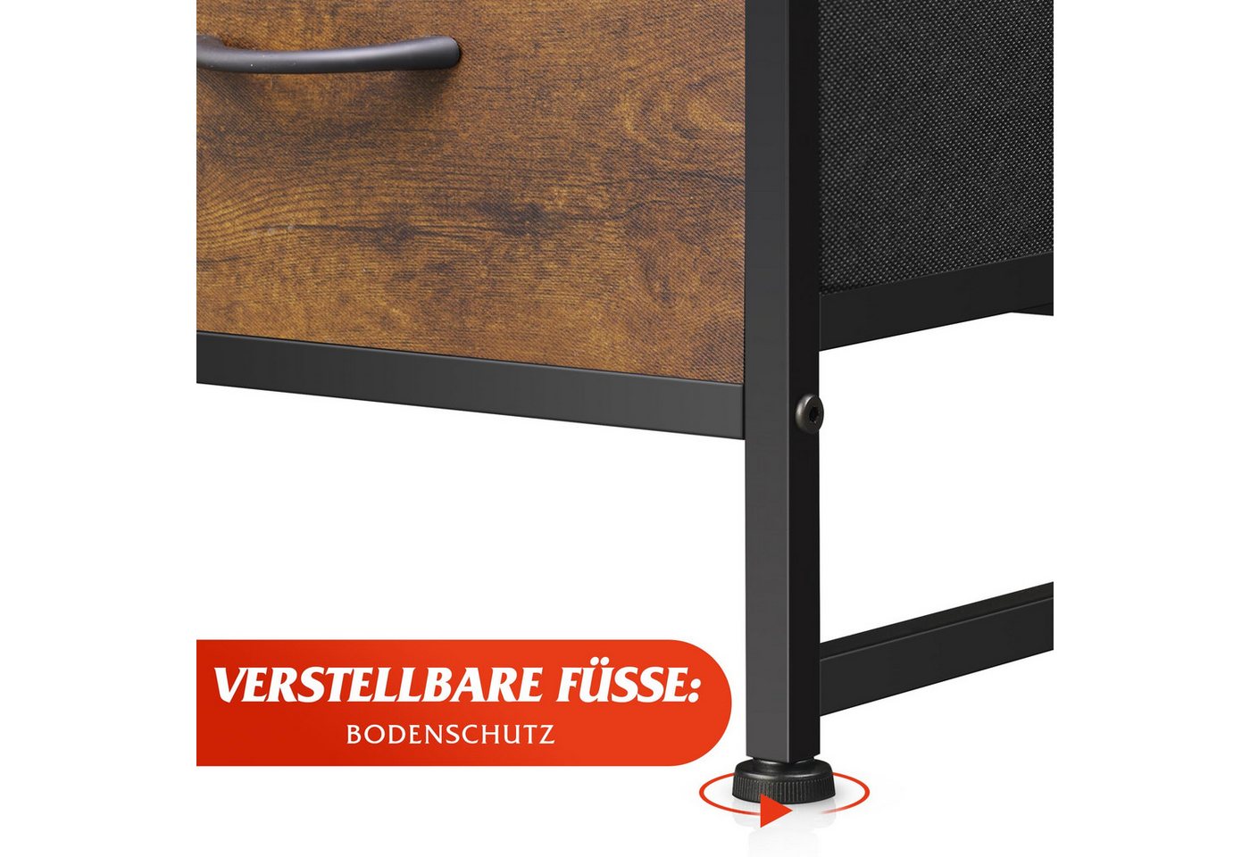 WLIVE Kommode mit 6 Schubladen aus Stoff, Holzplatte, (Breit 80 cm, moderne Kommode, 6), für Wohnzimmer, Schlafzimmer – Bild 5 von 5