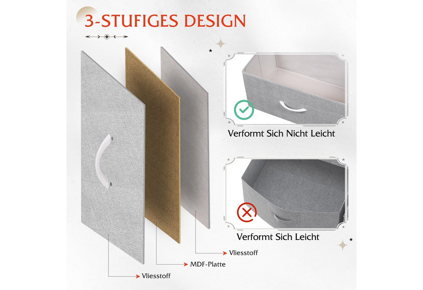 WLIVE Kommode Schubladenkommode mit 7 Stoffschubladen, (stabiler Stahlrahmen & Holzplatte), Breit 100cm, moderne Kommode für Wohnzimmer, Schlafzimmer, Flur & Bü – Bild 4 von 5