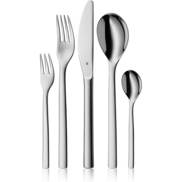 WMF Besteck-Set Atria (60-tlg), 12 Personen, Cromargan® Edelstahl Rostfrei 18/10, poliert, mit soliden Monobloc Tafelmessern