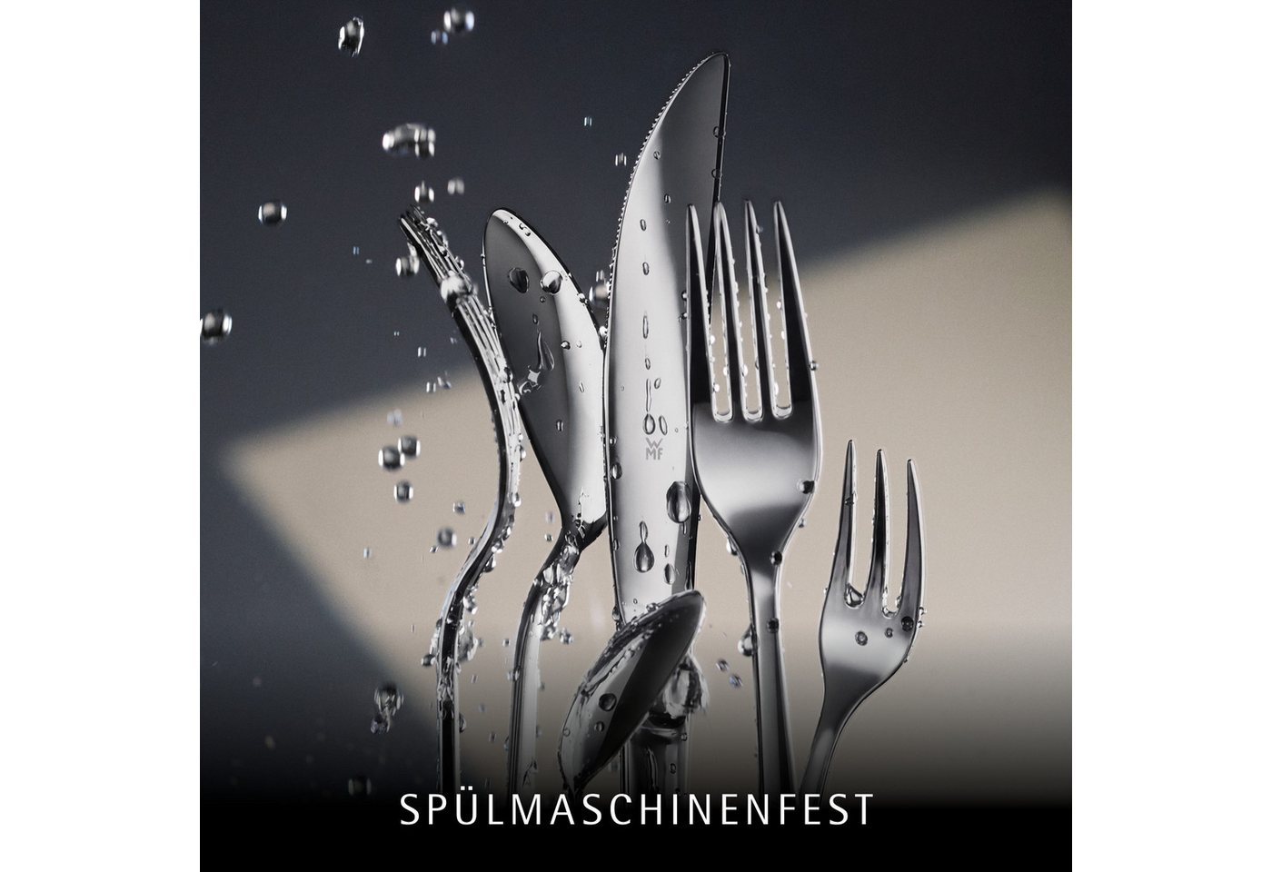 WMF Besteck-Set Atria (60-tlg), 12 Personen, Cromargan® Edelstahl Rostfrei 18/10, poliert, mit soliden Monobloc Tafelmessern – Bild 5 von 5
