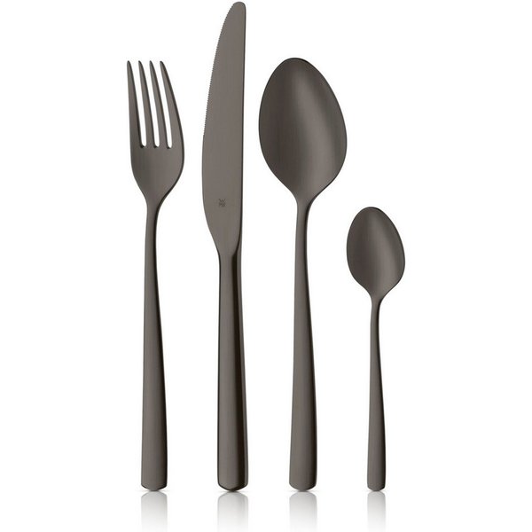 WMF Besteck-Set Boston in edler Optik, ergonomische Haptik, Messer mit Wellenschliff (24-tlg), 6 Personen, Cromargan® Edelstahl Rostfrei 18/10, optimale Schärfe