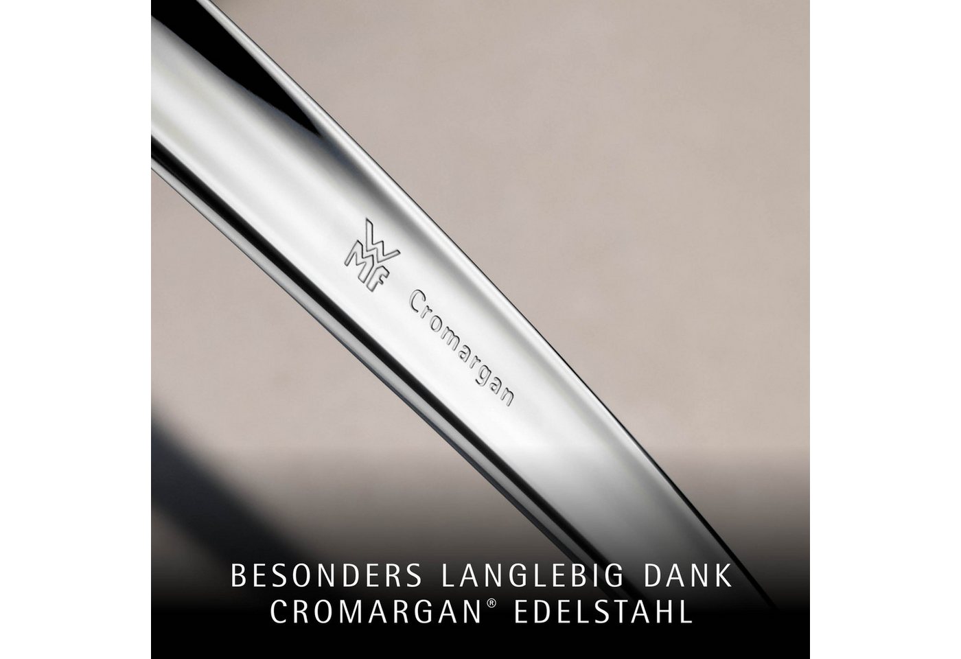 WMF Besteck-Set Boston in edler Optik, ergonomische Haptik, Messer mit Wellenschliff (30-tlg), 6 Personen, Cromargan® Edelstahl Rostfrei 18/10, optimale Schärfe – Bild 3 von 5