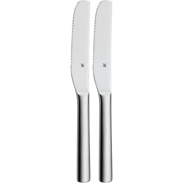 WMF Besteck-Set Nuova (2-tlg), 2 Personen, Cromargan® Edelstahl Rostfrei 18/10, 2-tlg., Wellenschliff, 19,5 cm, Cromargan Edelstahl rostfrei 18/10