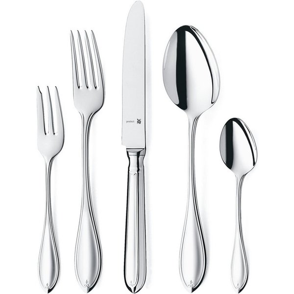 WMF Besteck-Set Premiere in klassisch-eleganter Optik, ergonomisch, Wellenschliff (30-tlg), 6 Personen, Cromargan® Edelstahl Rostfrei 18/10, spülmaschinengeeign