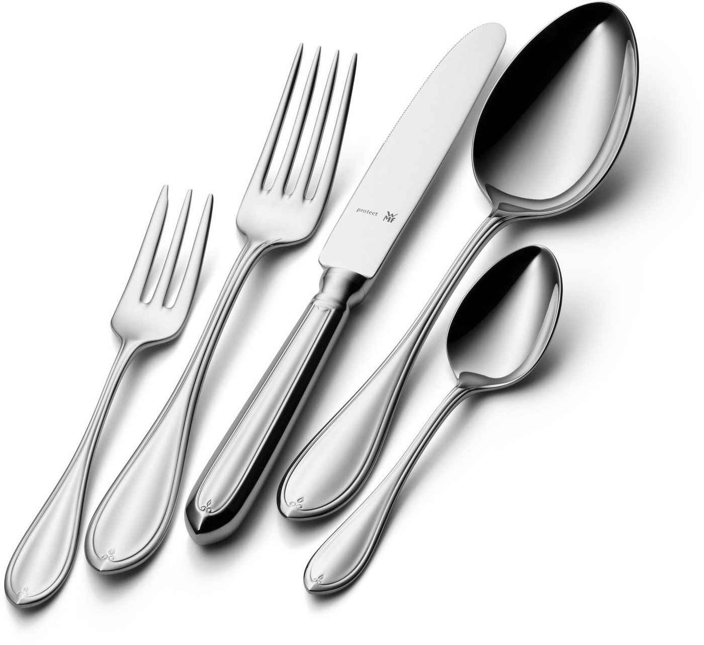WMF Besteck-Set Premiere in klassisch-eleganter Optik, ergonomisch, Wellenschliff (30-tlg), 6 Personen, Cromargan® Edelstahl Rostfrei 18/10, spülmaschinengeeign – Bild 2 von 5