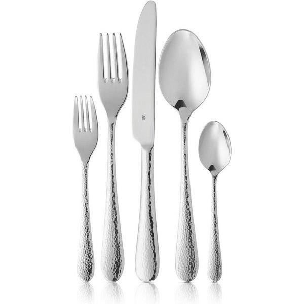 WMF Besteck-Set Sitello (30-tlg), 6 Personen, Cromargan® Edelstahl Rostfrei 18/10, geschmiedete Messer, farbecht, Wellenschliff, spülmaschinenfest