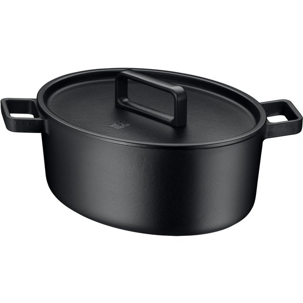 WMF Bräter Flavour, Gusseisen Bräter Induktion, Schmortopf emailliert, Gusseisen, Gusseisen-Kochgeschirr, Deckel mit Kondensationsnoppen