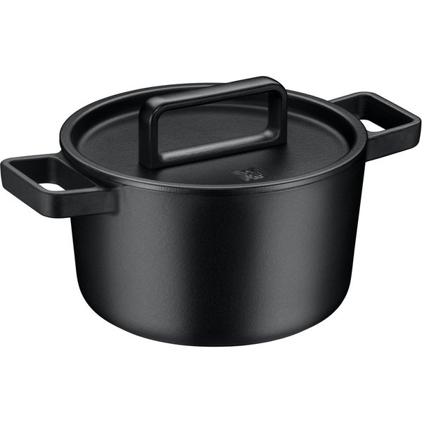 WMF Bräter Flavour, Gusseisen Bräter Induktion, Schmortopf emailliert, Gusseisen, Gusseisen-Kochgeschirr, Deckel mit Kondensationsnoppen