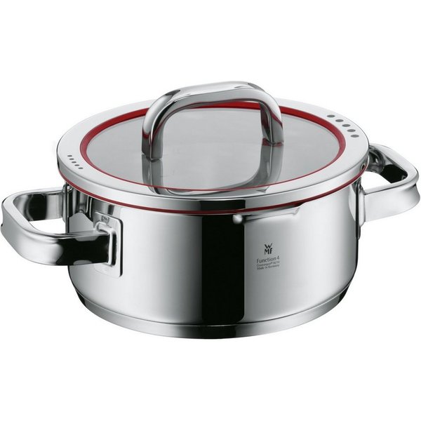 WMF Bratentopf Function 4 Bratentopf mit Deckel, 20 cm, Cromargan® Edelstahl rostfrei 18/10 (1x Bratentopf mit Deckel 20 cm (Volumen 2,5l, Höhe 8,5 cm) - optima