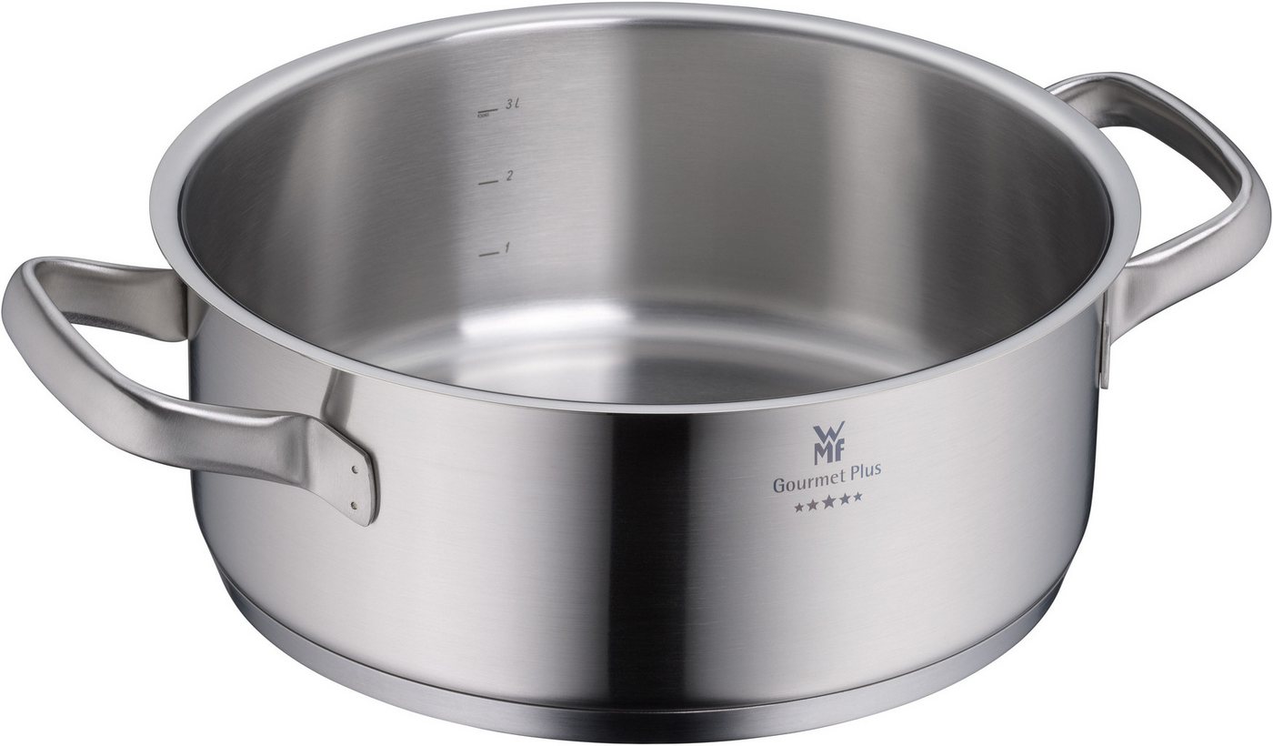 WMF Bratentopf Gourmet Plus, Cromargan® Edelstahl Rostfrei 18/10 (2-tlg), wärmeduzierende Hohlgriffe, Innenskalierung, breiter Schüttrand – Bild 3 von 5