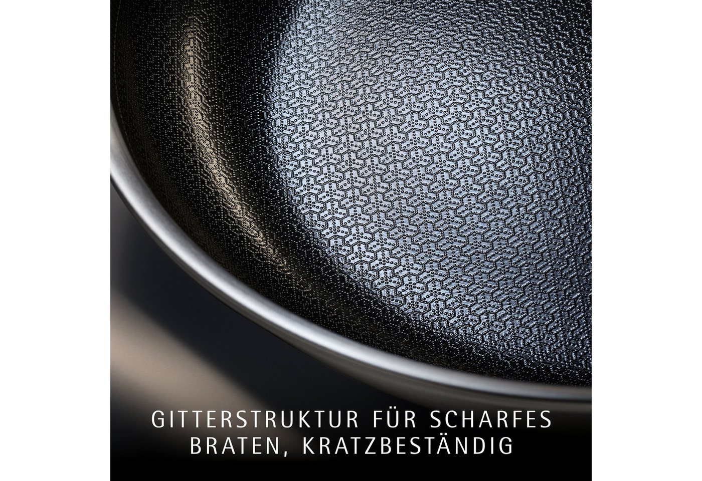 WMF Bratpfanne Ultimate Profi Resist, Edelstahl (1-tlg), Honeycomb-Wabenstruktur, backofenfest, Hohlgriff, Schüttrand – Bild 3 von 5