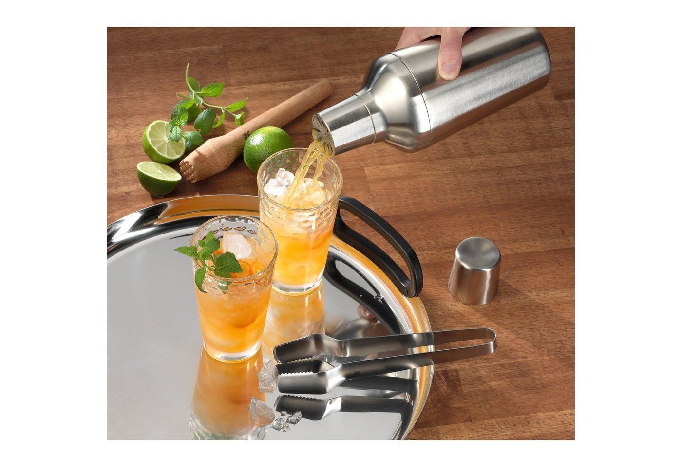 WMF Cocktail Shaker Clever & More Bar-Set, 4-teilig, Cromargan® Edelstahl rostfrei 18/10, (1x Cocktail Shaker (Höhe 24 cm, Volumen 0,7l), 1x Barsieb, 1x Barmaß  – Bild 5 von 5