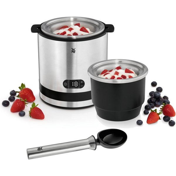 WMF Eismaschine KÜCHENminis® 3-in-1 Eiscreme/Frozen Yogurt/Sorbet, Eiswürfelbehälter, 0,3 l, 12 W, mit Timer für flexible Zubereitung, spülmaschinengeeignete Te