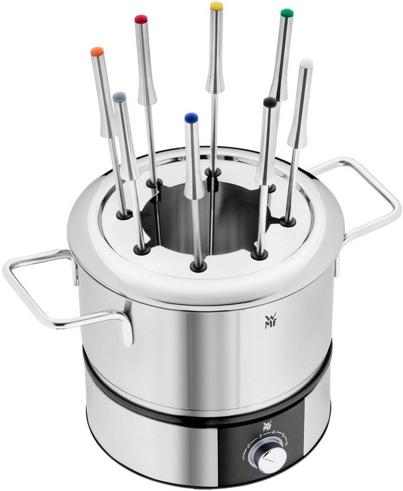 WMF Elektro-Fondue LONO, mit Spritzschutzring, farblich markierte Fondue-Gabeln, 8 Fonduegabeln, 1,2 l, spülmaschinengeeignete Teile, LED-Ring, auch zum Warmhal – Bild 2 von 5