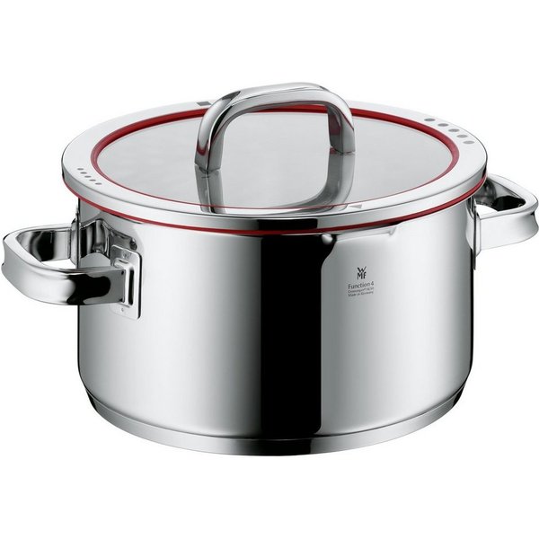 WMF Fleischtopf Function 4 Kochtopf mit Deckel, 24 cm, Cromargan® Edelstahl rostfrei 18/10 (1-tlg., Fleischtopf mit Deckel 24 cm (Volumen 5,7l, Höhe 13 cm), - o