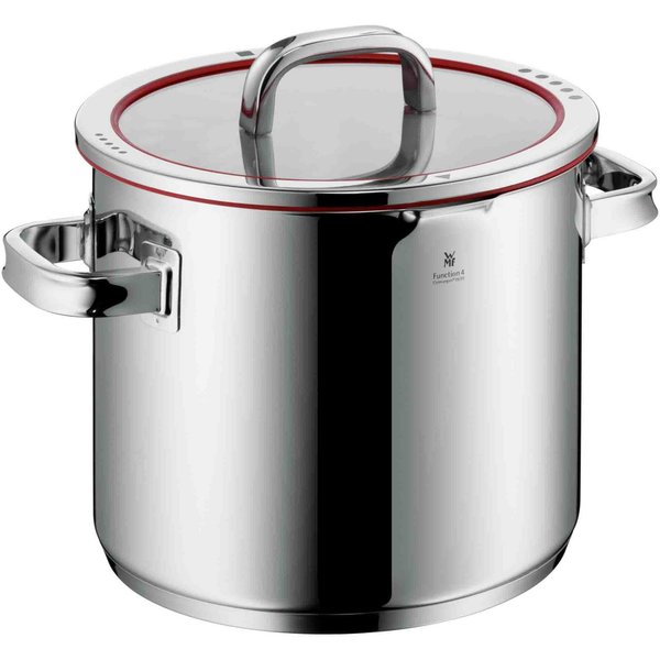 WMF Gemüsetopf Function 4, Induktionstopf spülmaschinengeeignet, Cromargan® Edelstahl Rostfrei 18/10 (2-tlg), wärmereduzierende Griffe, mit 4 Abgießfunktionen, 