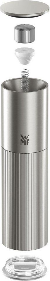 WMF Gewürzmühle Signature Pro, aus Edelstahl manuell, (1 Stück), Keramikmahlwerk, einstellbarer Mahlgrad, magnetischer Deckel – Bild 5 von 5