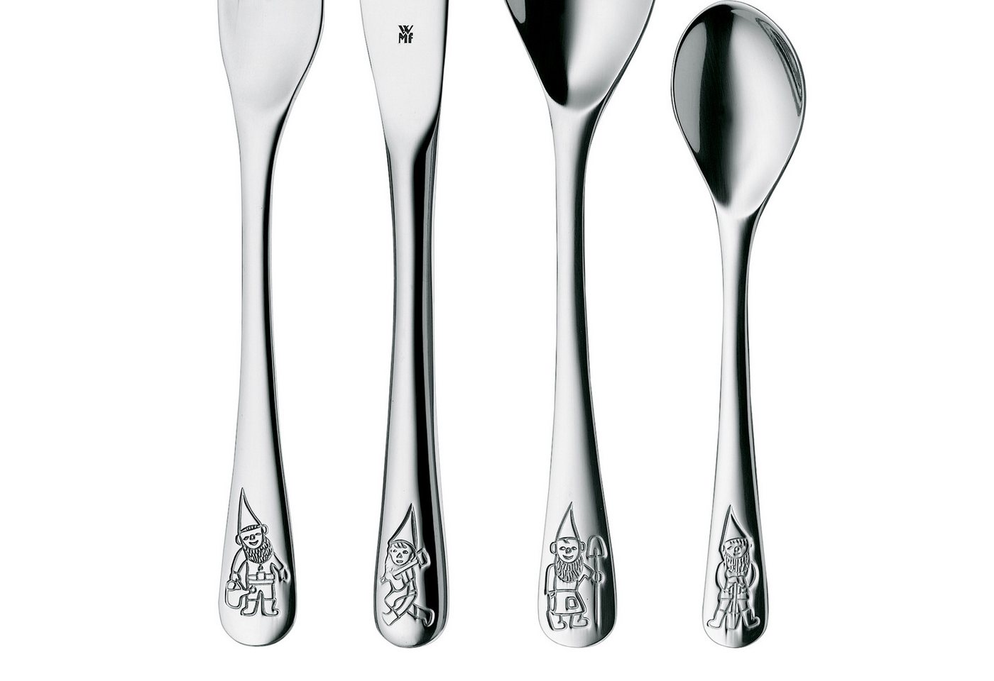 WMF Kinderbesteck Zwerge (4-tlg), 1 Personen, Cromargan® Edelstahl Rostfrei 18/10, ab 3 Jahren, hygienisch, säurefest – Bild 3 von 4