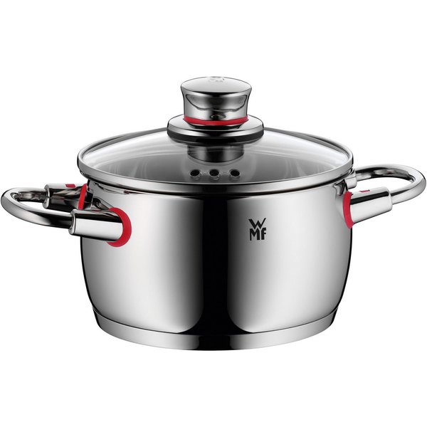 WMF Kochtopf Quality One, Cromargan® Edelstahl Rostfrei 18/10 (2-tlg), Cool+ Technologie für wärmereduzierte Griffe, TransTherm-Allherdboden