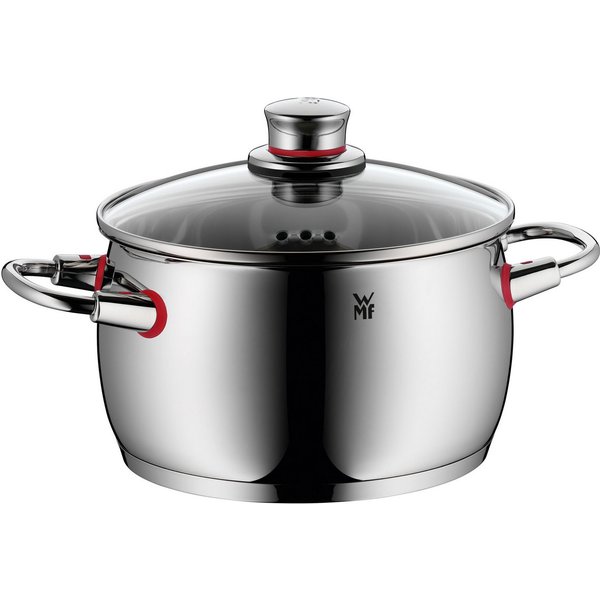 WMF Kochtopf Quality One, Cromargan® Edelstahl Rostfrei 18/10 (2-tlg), Cool+ Technologie für wärmereduzierte Griffe, TransTherm-Allherdboden