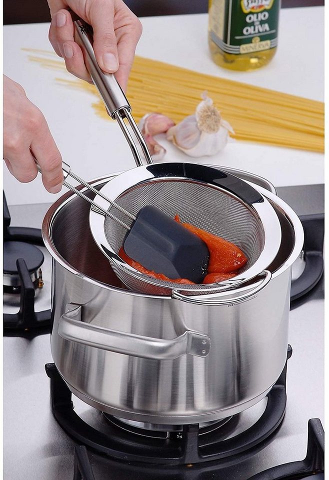 WMF Küchensieb Profi Plus Brühsieb, 20 cm, Cromargan® Edelstahl rostfrei 18/10, (1x Brühsieb mit Drahtgeflecht (20 cm, Länge 43 cm), 1-St., 1x Brühsieb mit Drah – Bild 3 von 3