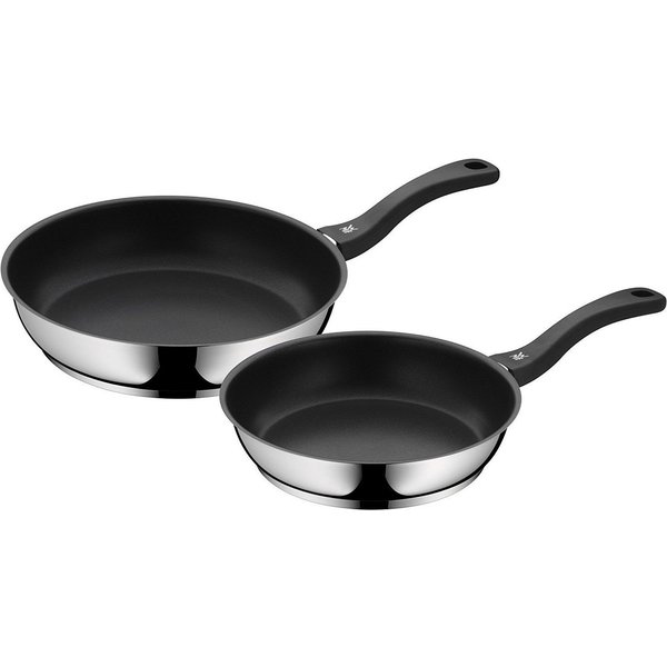 WMF Pfannen-Set Devil, Bratpfannen Induktion, robuste Antihaftversiegelung, Cromargan® Edelstahl Rostfrei 18/10 (Set, 2-tlg., 2x Pfannen Ø 24/28 cm), TransTherm