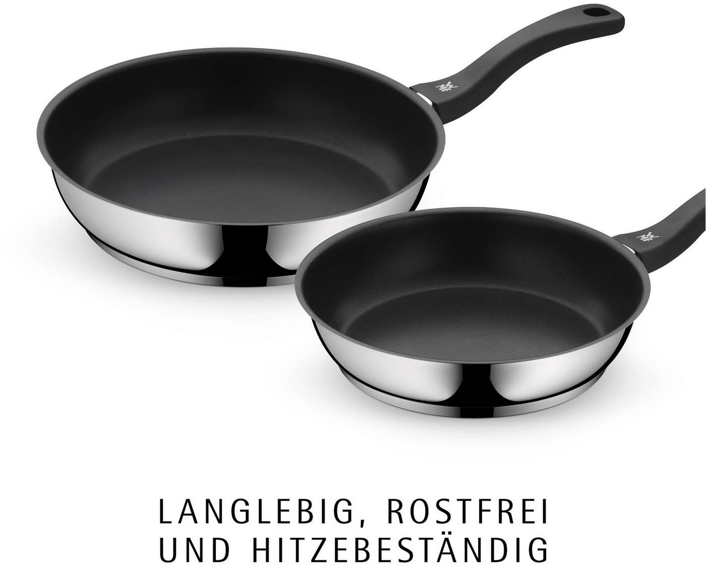 WMF Pfannen-Set Devil Bratpfanne 28 cm + 20 cm, Cromargan® Edelstahl Rostfrei 18/10 (Set, 2-tlg., Bratpfannenset (20 + 28 cm), Induktion, Antihaftbeschichtung,  – Bild 3 von 5