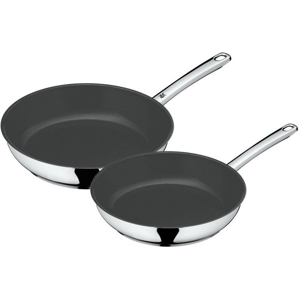 WMF Pfannen-Set Devil Bratpfannen-Set, 2-teilig, 24 und 28 cm, Cromargan® Edelstahl rostfrei 18/10 (Set), Keramikversiegelung, TransTherm-Boden, Cromargan Edels