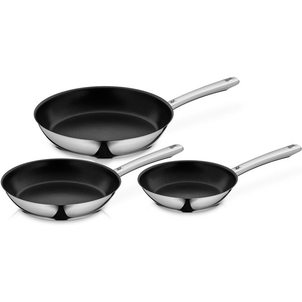 WMF Pfannen-Set Inspiration, Pfannenset Induktion, herausragende Antihaftversiegelung, Cromargan® Edelstahl Rostfrei 18/10 (Set, 3-tlg., 3x Bratpfannen Ø 20/24/
