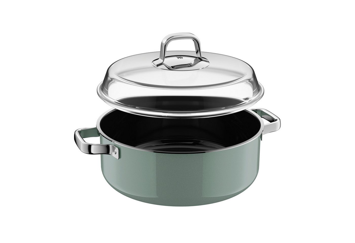 WMF Schmortopf Fusiontec Mineral Pro, Schmortopf mit Deckel, 28 cm, Eucalyptus Haze, Fusiontec (Induktionsgeeignet, 1-tlg., 28 cm), Made in Germany – Bild 3 von 5