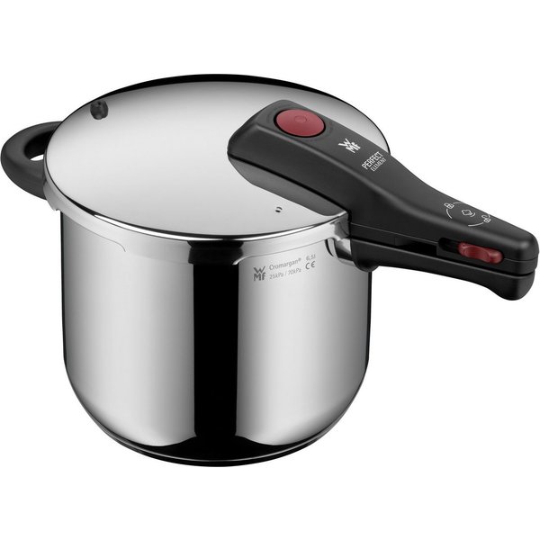 WMF Schnellkochtopf Perfect Element, Fassungsvermögen 6,5 Liter, Cromargan® Edelstahl Rostfrei 18/10 (2-tlg), Sicherheitssystem, TransTherm-Allherdboden, Flamms