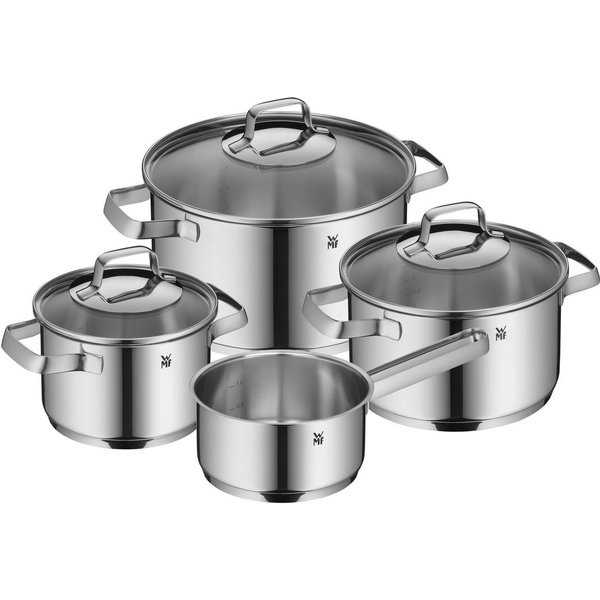 WMF Topf-Set Belmonte, Cromargan® Edelstahl Rostfrei 18/10 (Set, 7-tlg), Glasdeckel, Schüttrand, poliert, für alle Herdarten