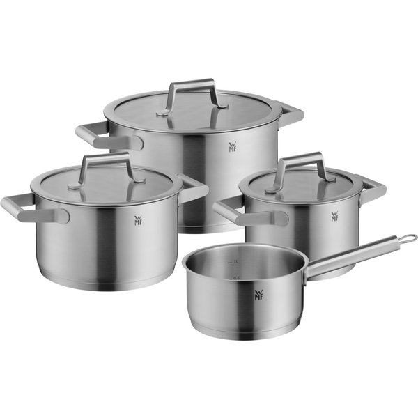 WMF Topf-Set Comfort Line Topf Set, 4-teilig, Cromargan® Edelstahl rostfrei 18/10 (Stapelbar), Induktion