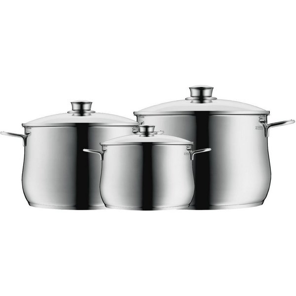 WMF Topf-Set Diadem Plus Topfset 3-teilig, Cromargan Edelstahl, (3-tlg)