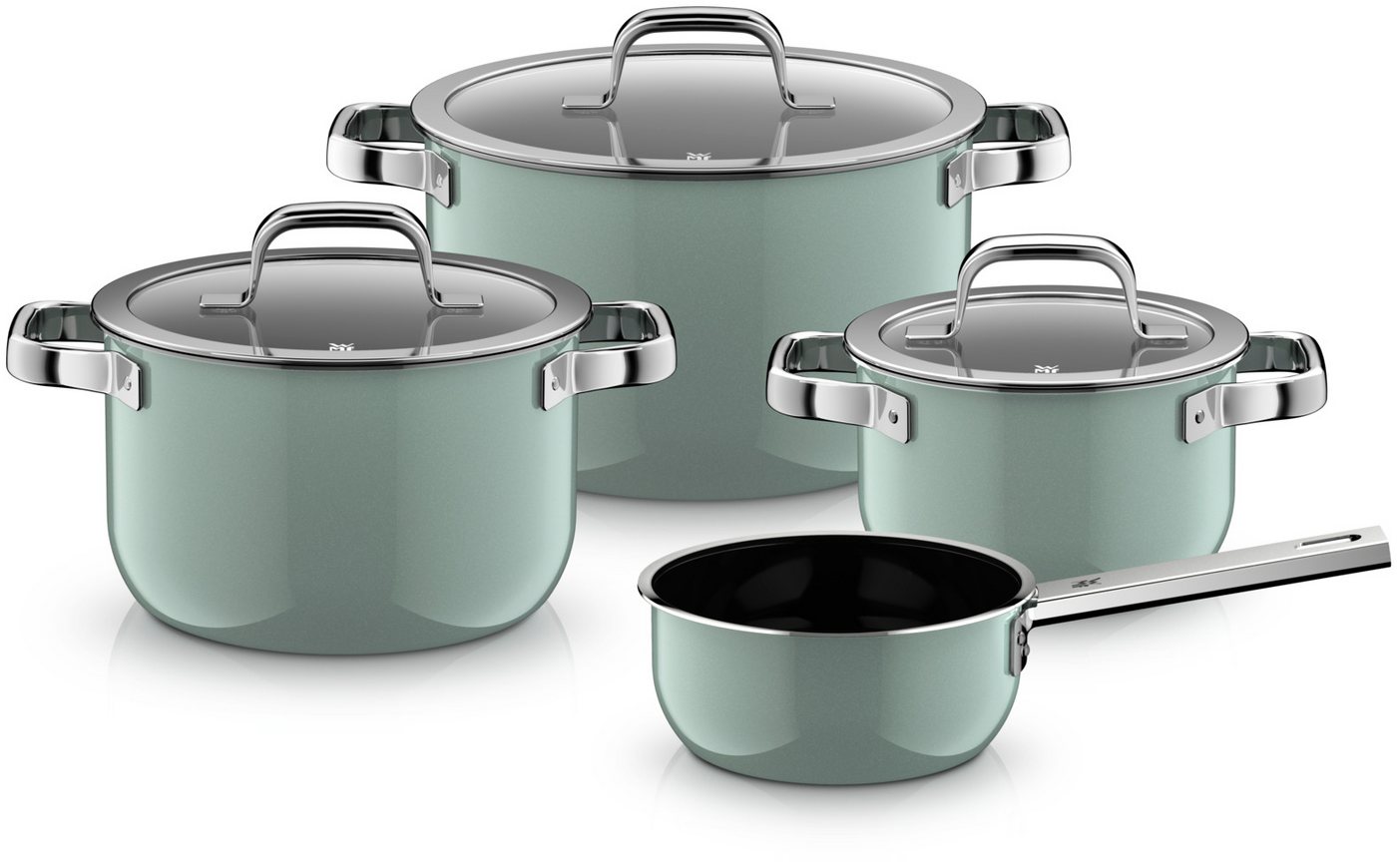WMF Topf-Set Fusiontec Mineral Pro, Topf-Set, 4-teilig, Eucalyptus Haze, Fusiontec (kratzfestes Material, 4-tlg., für alle Herdarten geeignet), Made in Germany – Bild 2 von 2
