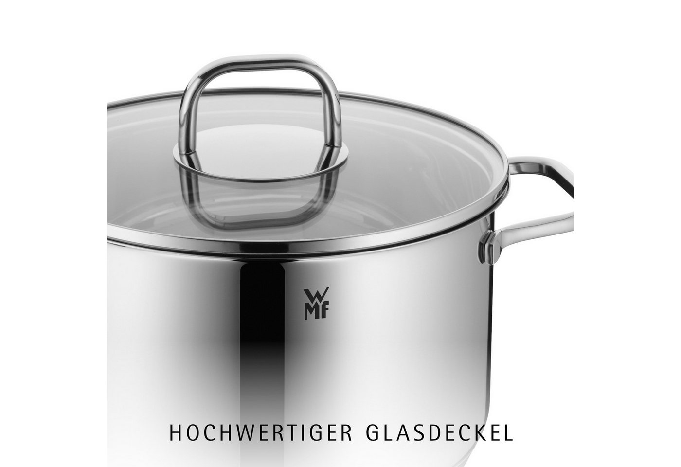 WMF Topf-Set Inspiration Induktion, Kochtopf Set mit Glasdeckel, Cromargan® Edelstahl Rostfrei 18/10 (Set, 9-tlg., Bratentopf Ø 20cm, 3x Fleischtopf Ø 16/20/24c – Bild 3 von 5