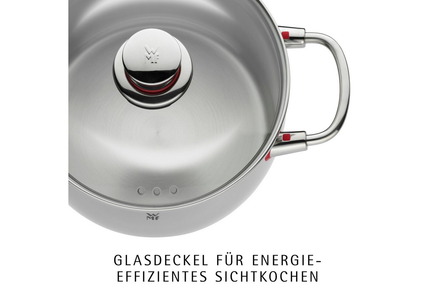 WMF Topf-Set Quality One Induktion 5-teilig, Kochtopf Set mit Glasdeckel, Cromargan® Edelstahl Rostfrei 18/10 (Set, 5-tlg., Bratentopf Ø 20 cm, Fleischtopf Ø 16 – Bild 3 von 5