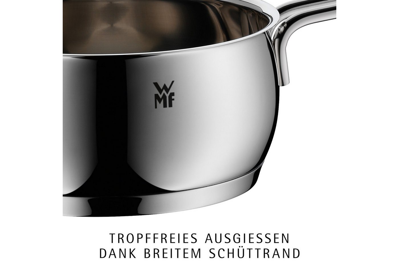 WMF Topf-Set Quality One Induktion 5-teilig, Kochtopf Set mit Glasdeckel, Cromargan® Edelstahl Rostfrei 18/10 (Set, 5-tlg., Bratentopf Ø 20 cm, Fleischtopf Ø 16 – Bild 4 von 5