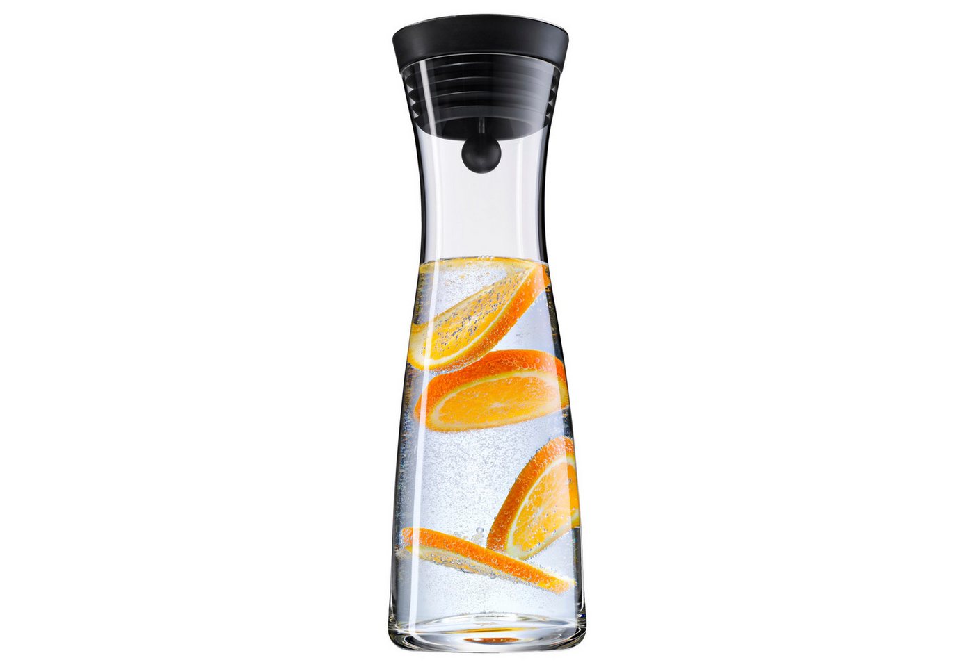 WMF Wasserkaraffe Basic für Kalt- und Warmgetränke, Silikonrand, 1 l Fassungsvermögen, Close-Up-Verschluss ink. integriertem Sieb, spülmaschinengeeignet – Bild 2 von 5