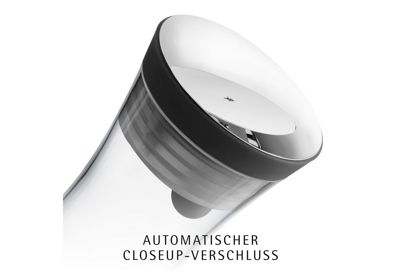 WMF Wasserkaraffe Basic für Kalt- und Warmgetränke, Silikonrand, 1 l Fassungsvermögen, Close-Up-Verschluss ink. integriertem Sieb, spülmaschinengeeignet – Bild 4 von 5