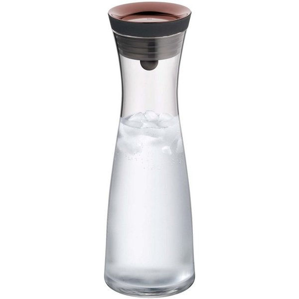WMF Wasserkaraffe Basic für Kalt- und Warmgetränke, Silikonrand, 1 l Fassungsvermögen, Close-Up-Verschluss ink. integriertem Sieb, spülmaschinengeeignet