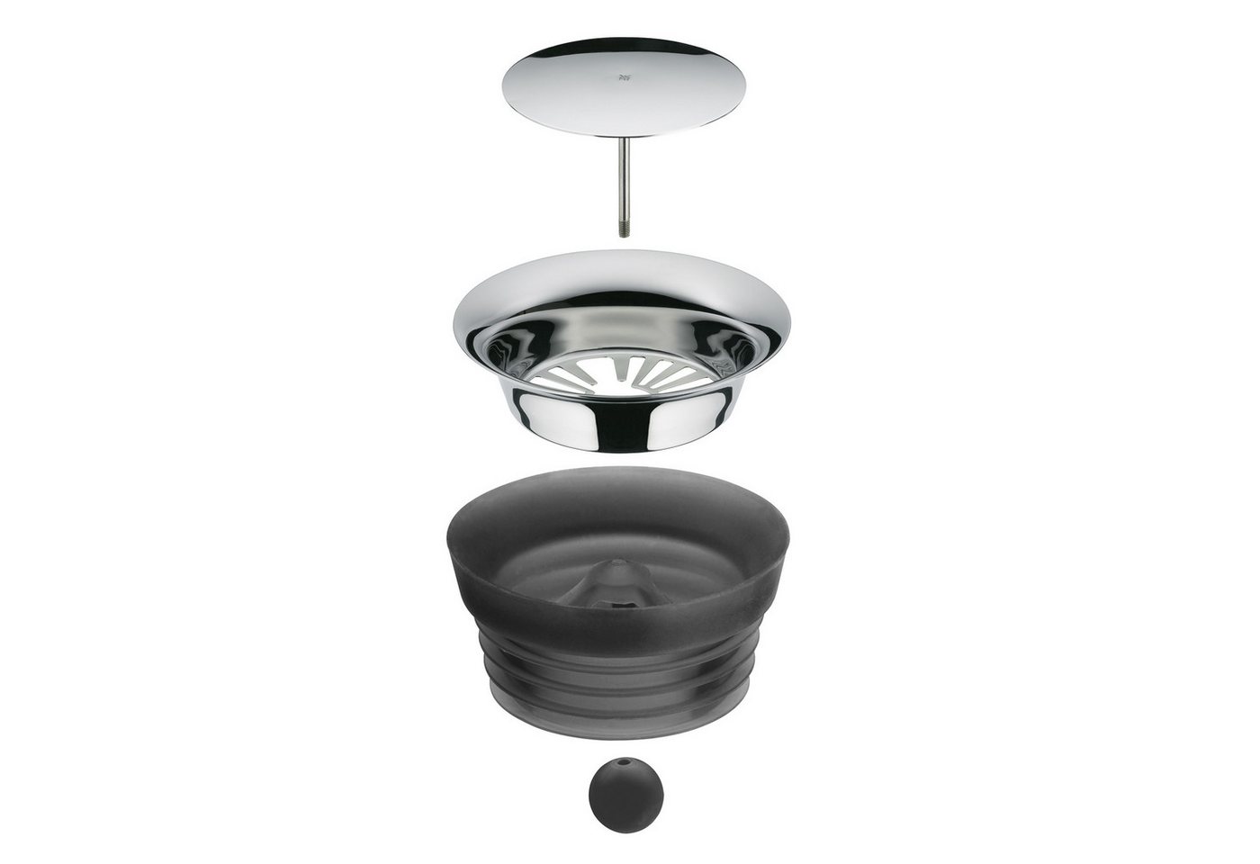 WMF Wasserkaraffe Basic Wasserkaraffe mit 2 Fruchtspießen, (3-tlg., 1x Karaffe mit Deckel, Silikondeckel mit Closeup-Verschluss), (V 1,0l, Höhe 30,2cm, Ø Deckel – Bild 2 von 5