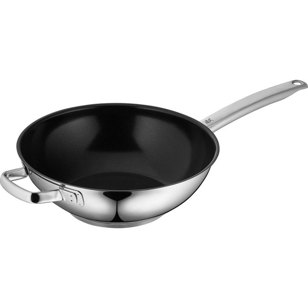 WMF Wok Durado Wokpfanne Induktion Ø 28 cm, keramische Antihaftbeschichtung, Cromargan® Edelstahl Rostfrei 18/10, backofengeeignet, braten ohne Ankleben, für al